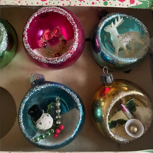 Vintage Kitschy Christmas Boxed Diorama Indent Ornament Collection❤️🎄 - Picture 8 of 16